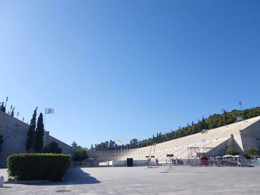 exploring Panathenaic Stadium with kids