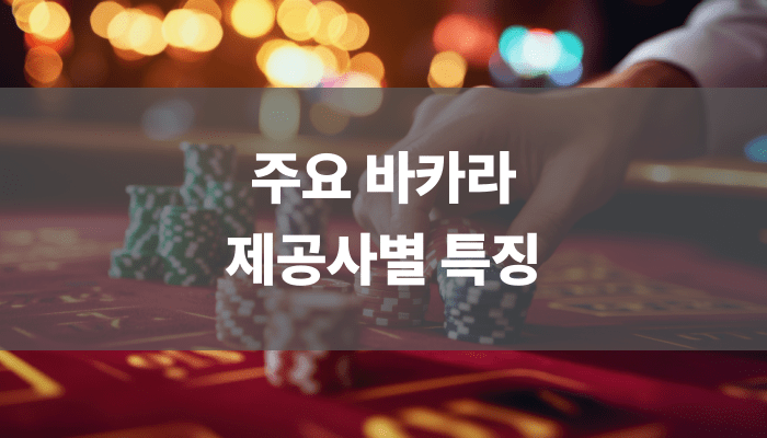 주요 바카라 제공사별 특징